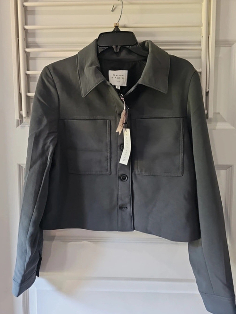 Olive Green Cropped Jacket